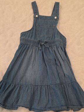 Ruffle Butts Denim Blue Girls Overall Dress